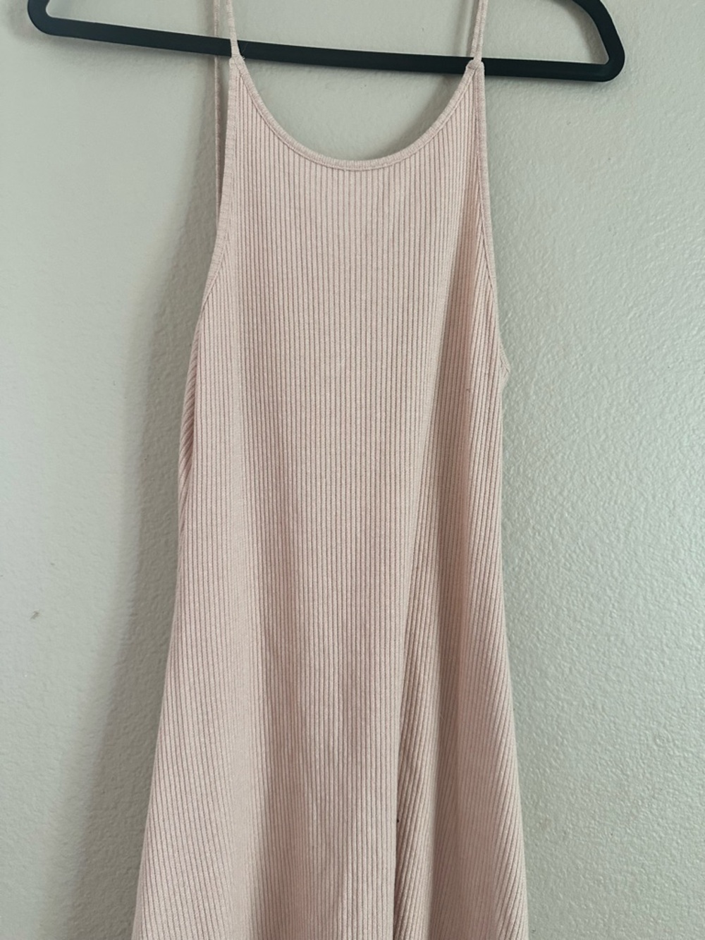 Topshop Light Pink Ribbed Midi Slip Dress